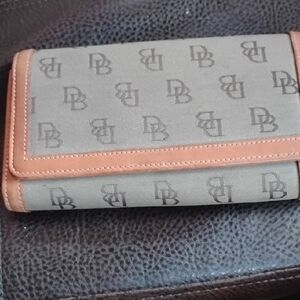 Dooney & Bourke Gray and Brown Logo Wallet